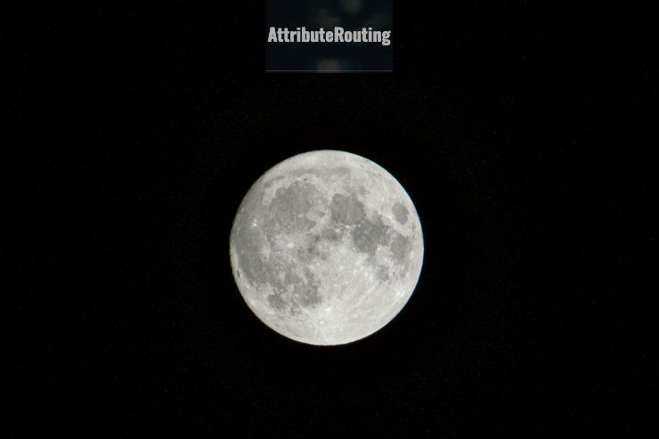 full moon in dark night sky