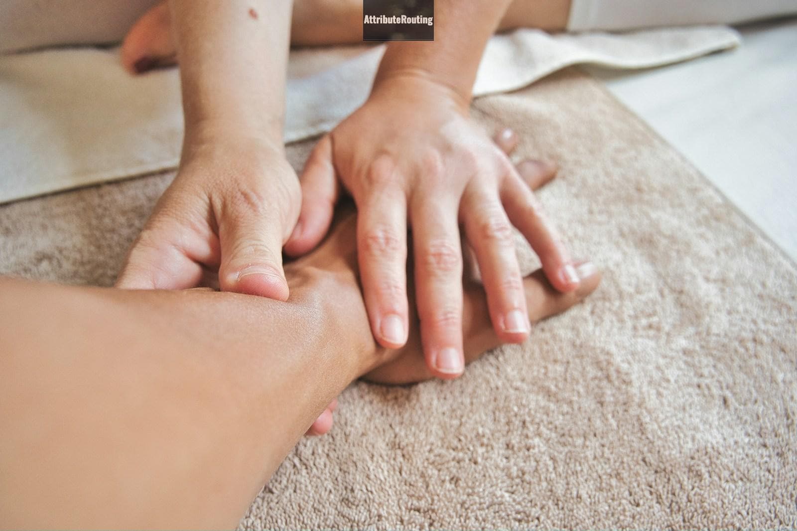 persons hand on persons lap