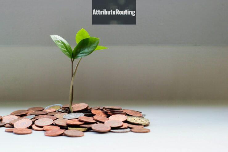 green plant on brown round coins